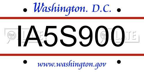 IA5S900 District Of Columbia License Plate