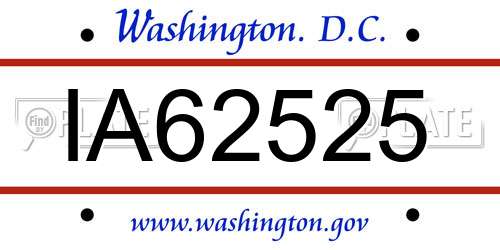 IA62525 District Of Columbia License Plate