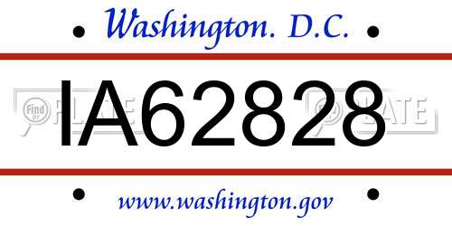 IA62828 District Of Columbia License Plate