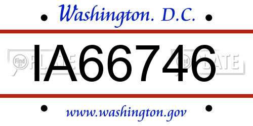 IA66746 District Of Columbia License Plate