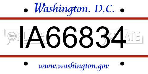 IA66834 District Of Columbia License Plate