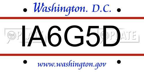 IA6G5D District Of Columbia License Plate
