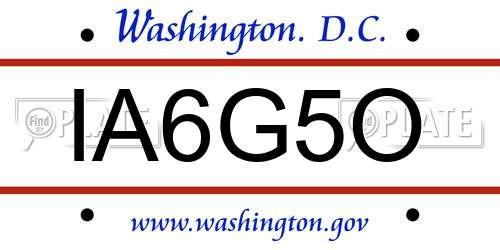 IA6G5O District Of Columbia License Plate