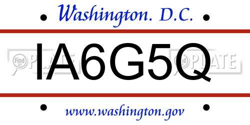 IA6G5Q District Of Columbia License Plate