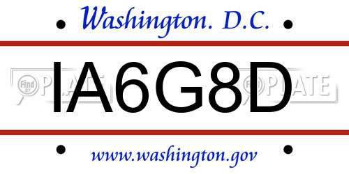 IA6G8D District Of Columbia License Plate