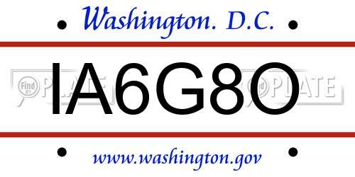 IA6G8O District Of Columbia License Plate