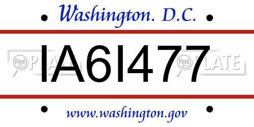 IA6I477 District Of Columbia License Plate