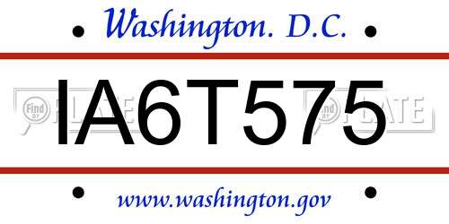 IA6T575 District Of Columbia License Plate