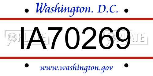 IA70269 District Of Columbia License Plate