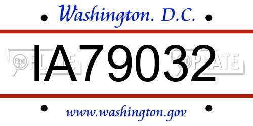 IA79032 District Of Columbia License Plate