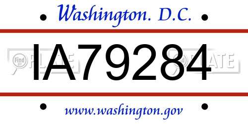 IA79284 District Of Columbia License Plate
