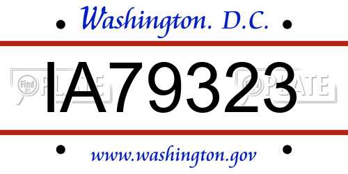 IA79323 District Of Columbia License Plate