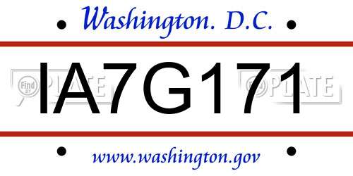 IA7G171 District Of Columbia License Plate
