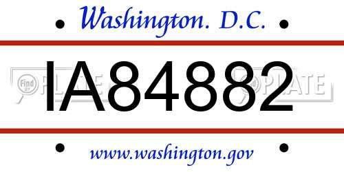 IA84882 District Of Columbia License Plate