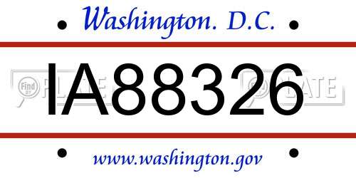 IA88326 District Of Columbia License Plate