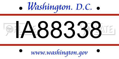 IA88338 District Of Columbia License Plate