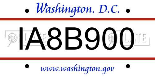 IA8B900 District Of Columbia License Plate