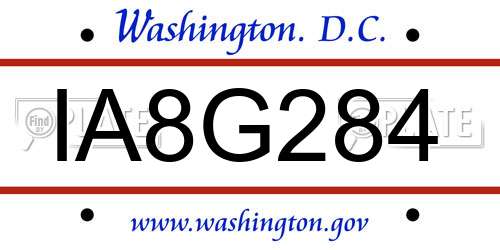 IA8G284 District Of Columbia License Plate