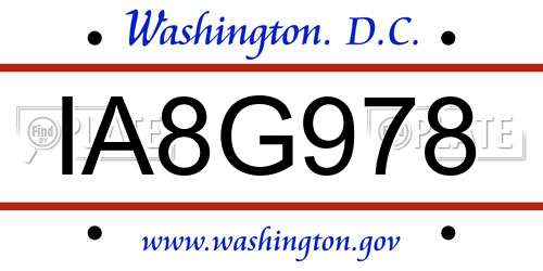 IA8G978 District Of Columbia License Plate