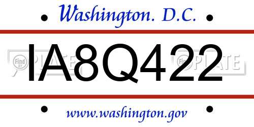 IA8Q422 District Of Columbia License Plate