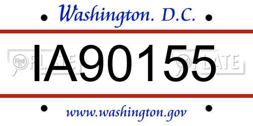 IA90155 District Of Columbia License Plate