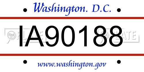 IA90188 District Of Columbia License Plate