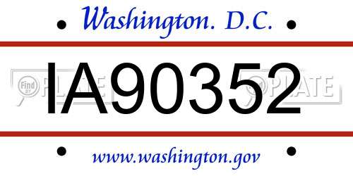 IA90352 District Of Columbia License Plate
