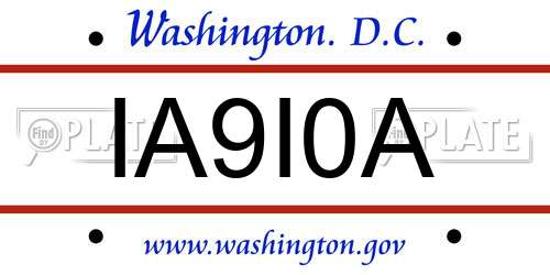 IA9I0A District Of Columbia License Plate