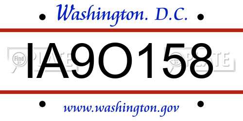 IA9O158 District Of Columbia License Plate