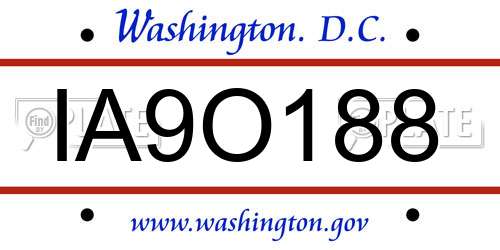 IA9O188 District Of Columbia License Plate