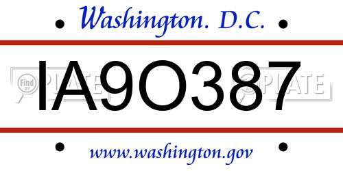 IA9O387 District Of Columbia License Plate