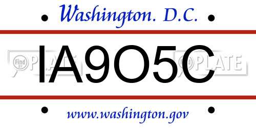 IA9O5C District Of Columbia License Plate