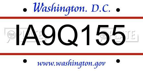 IA9Q155 District Of Columbia License Plate