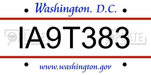 IA9T383 District Of Columbia License Plate