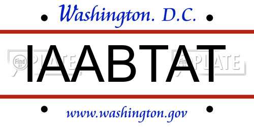 IAABTAT District Of Columbia License Plate