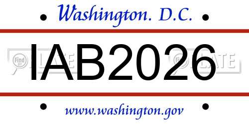 IAB2026 District Of Columbia License Plate