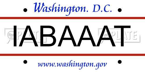 IABAAAT District Of Columbia License Plate