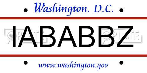 IABABBZ District Of Columbia License Plate