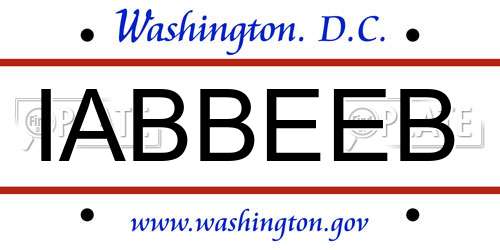 IABBEEB District Of Columbia License Plate