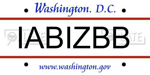 IABIZBB District Of Columbia License Plate