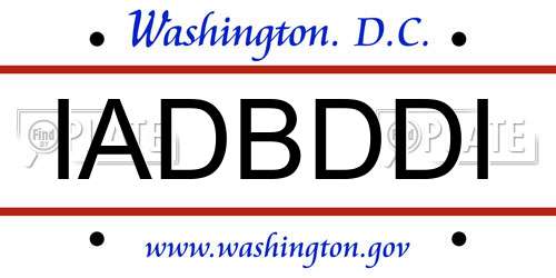 IADBDDI District Of Columbia License Plate