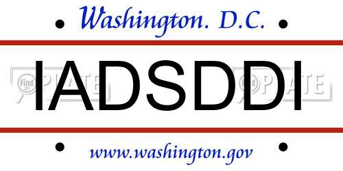 IADSDDI District Of Columbia License Plate