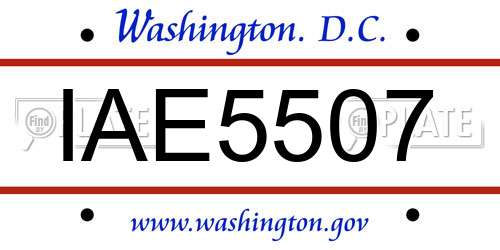 IAE5507 District Of Columbia License Plate