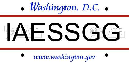 IAESSGG District Of Columbia License Plate