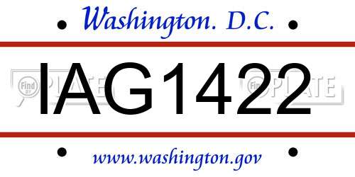 IAG1422 District Of Columbia License Plate