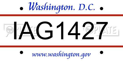 IAG1427 District Of Columbia License Plate