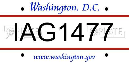 IAG1477 District Of Columbia License Plate