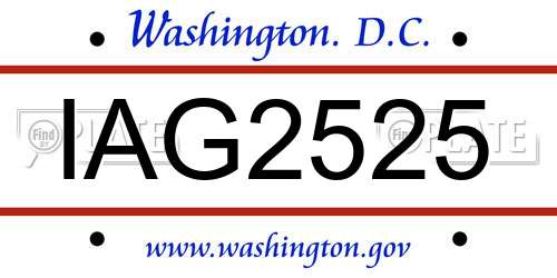 IAG2525 District Of Columbia License Plate