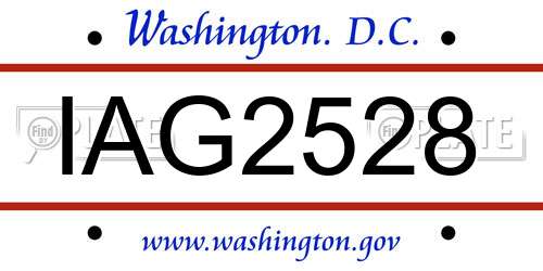 IAG2528 District Of Columbia License Plate