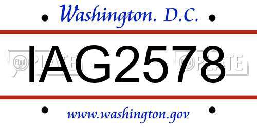 IAG2578 District Of Columbia License Plate